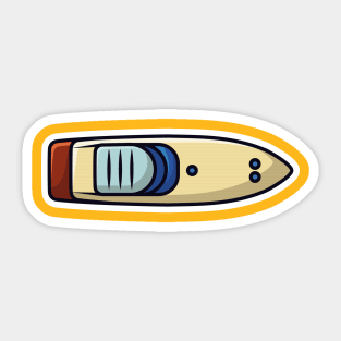 Passenger ship boat sticker design vector illustration. Water transportation object icon concept. Ocean transportation ship yacht for traveling sticker design icon logo. Sticker